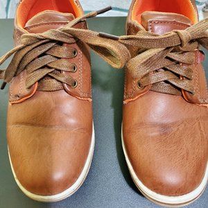 Eddie Marc Kids Lace Up Cedar Color Leather Shoe - SIZE 4 Youth Boy